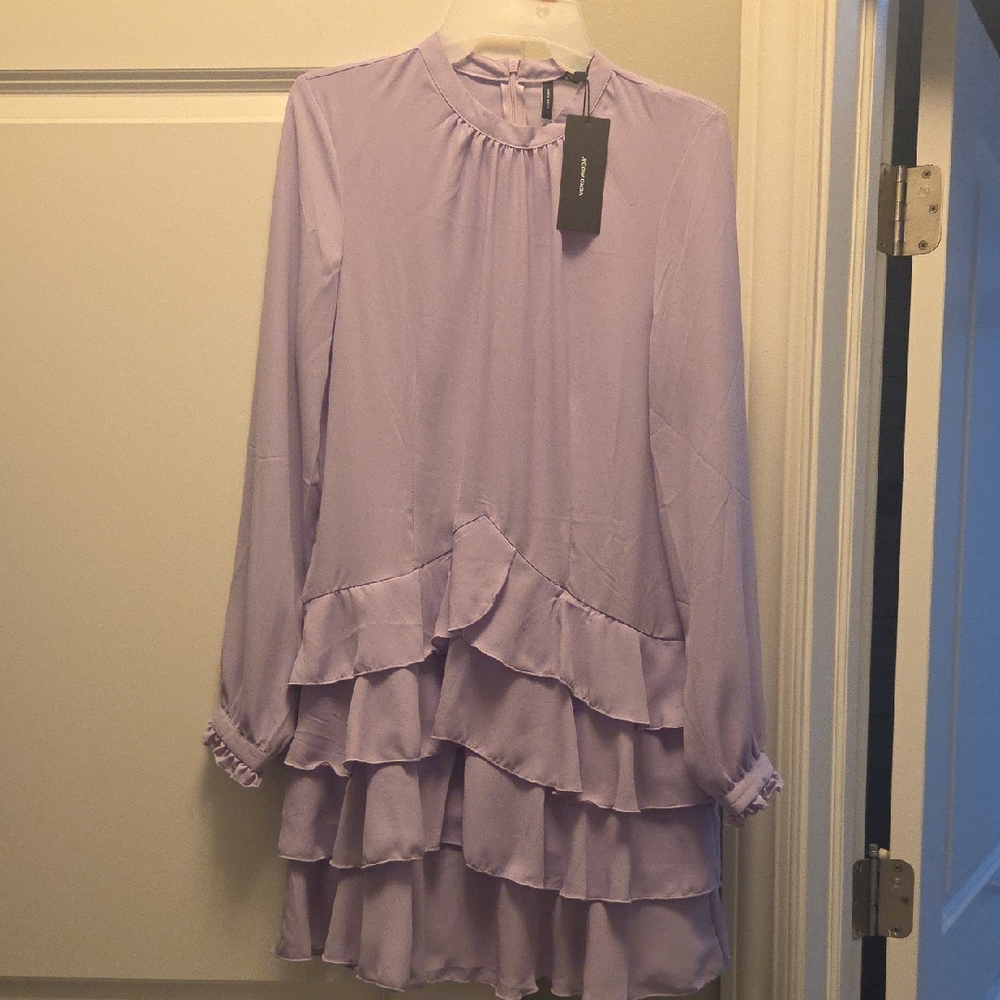 NWT Vero Moda Lavender Frill Mini Dress - Small